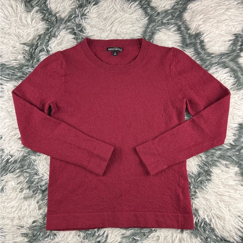 J.Crew Mercantile Women's Burgundy Wool Sweatshirt Size Small